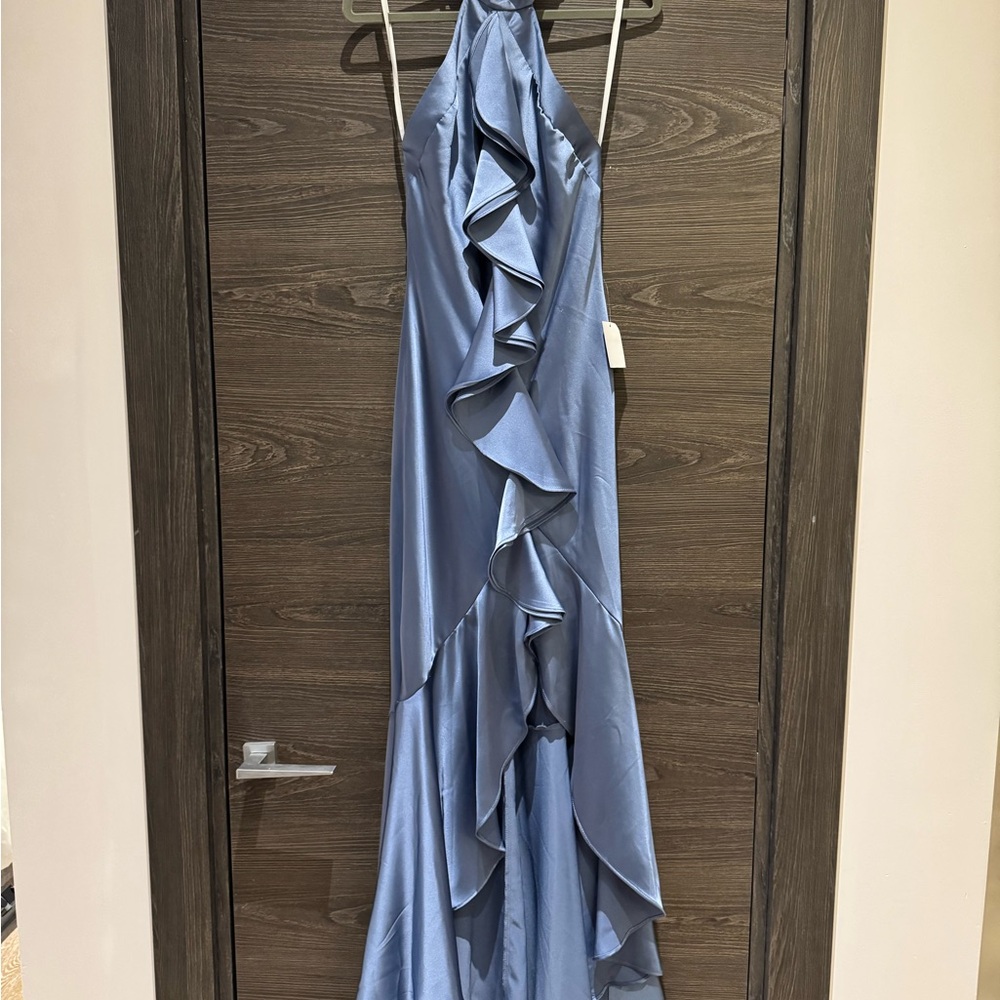 Silk Blue Halter Dress